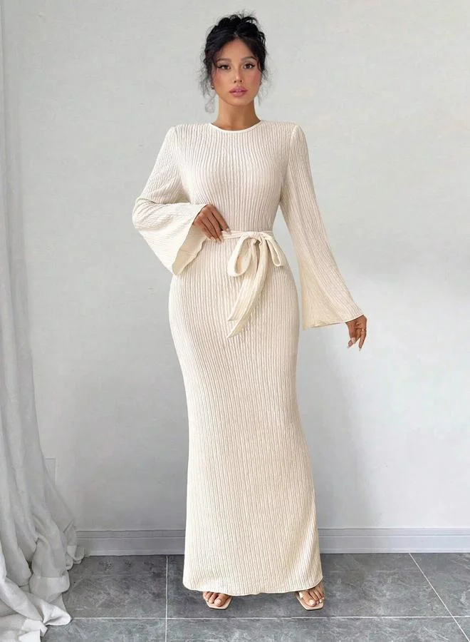 تايك تو فستان طويل ضيق بقماش بارز